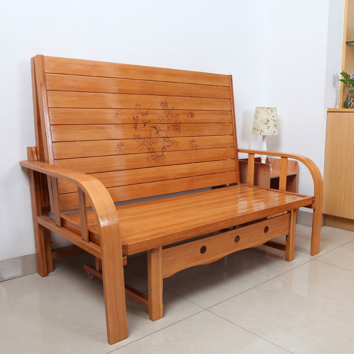 Giường Sofa Tre Gấp Gọn, Ghế Giường Tre Kết Hợp Chuyển Đổi Từ Sofa Giường KT 150x188 cm