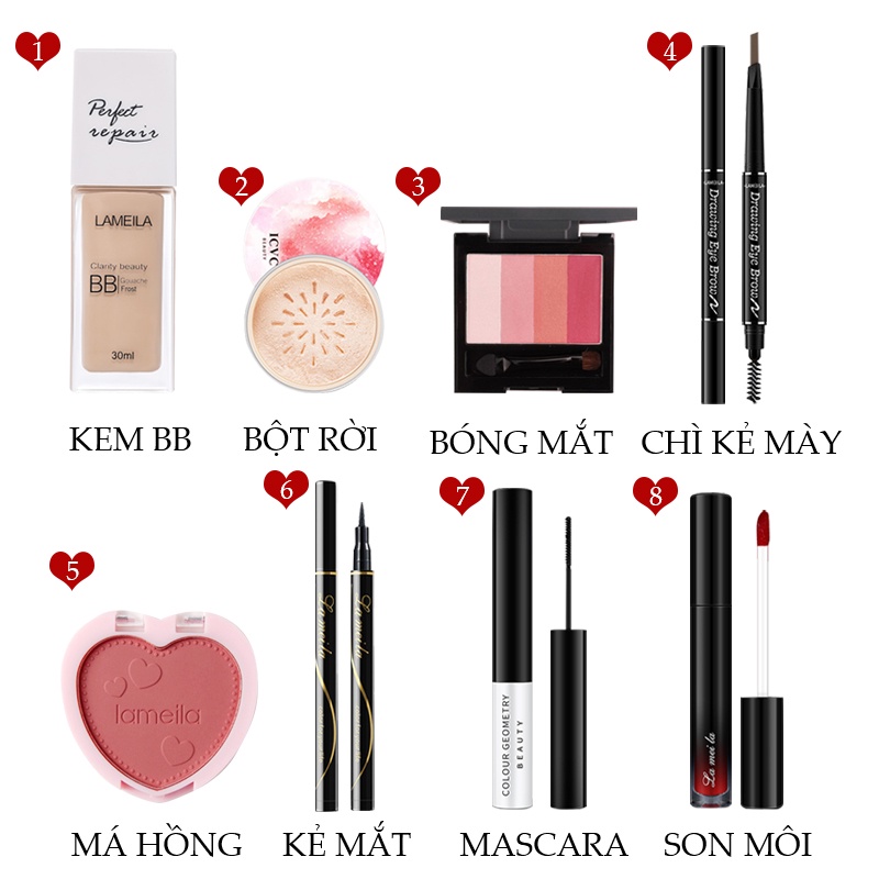 Bộ mỹ phẩm trang điểm 9 món,SET MAKEUP 8 MÓN MỚI VỀ-URBHYX-T8+URBFP