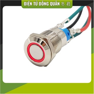 Nút nhấn tự giữ kim loại 12mm đỏ