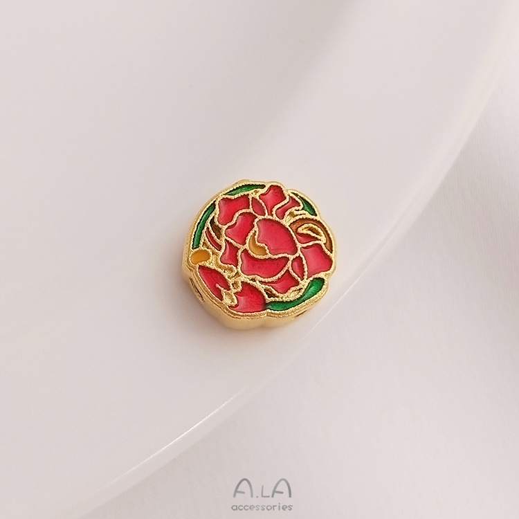 Cát Vàng Xanh Tráng Men Xanh Dương Có Lỗ Rỗng Làm Vòng Đeo Tay diy