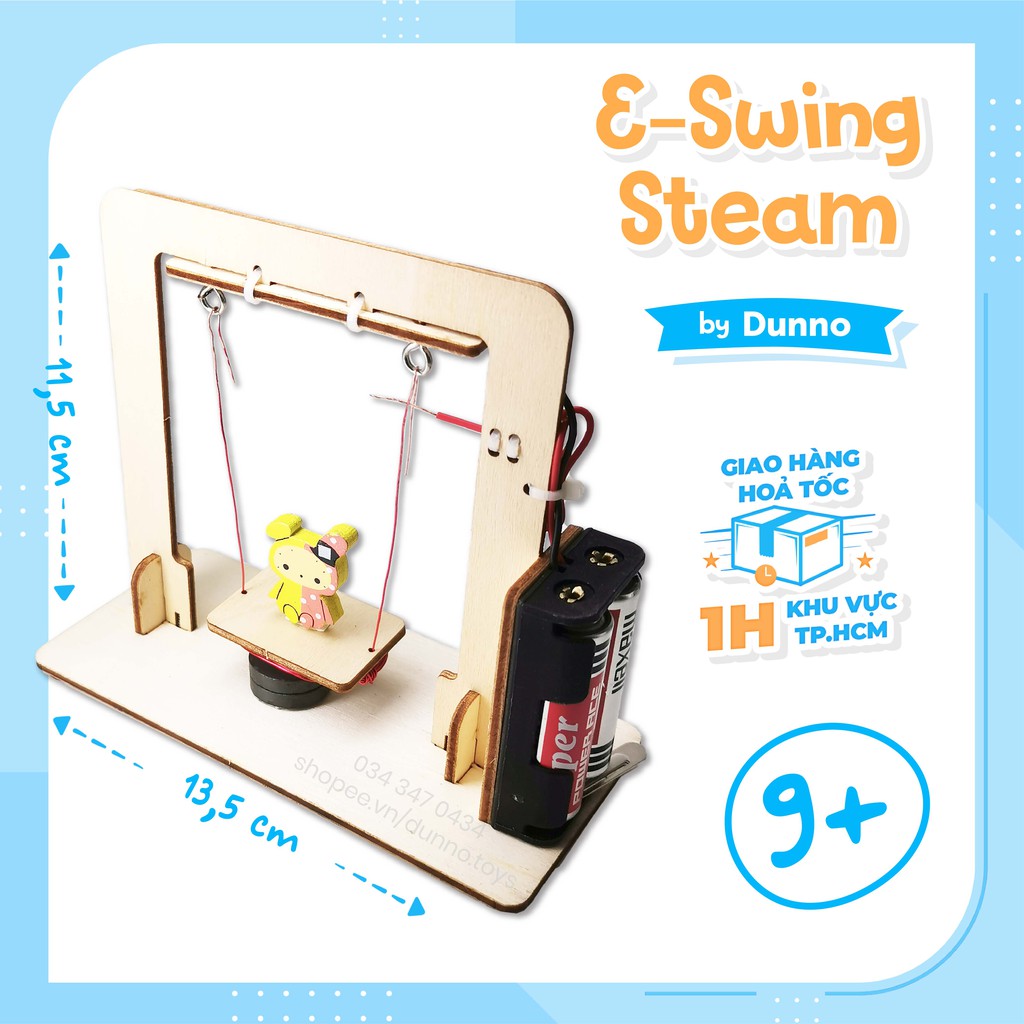 Đồ chơi Lắp ráp Gỗ STEAM Mô hình Xích đu điện STEM Dunno