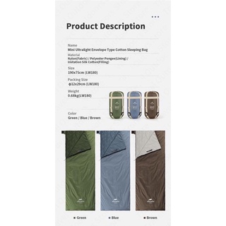 Túi Ngủ siêu nhỏ NatureHike LW 180 loại mới Model: NH21MSD09