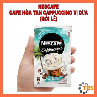 [NESCAFE-CAFE CAPPUCCINO VỊ DỪA, GÓI LẺ] CAFE, CÀ PHÊ CAPPUCCINO VỊ DỪA