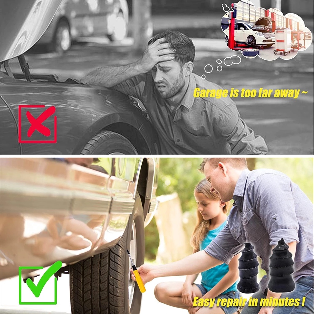 5 Pcs Vacuum Tire Repair Rubber Nails Kit for Car Motorcycle Bicycle