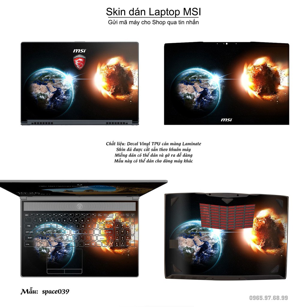 Skin dán Laptop MSI in hình không gian nhiều mẫu 7 (inbox mã máy cho Shop)