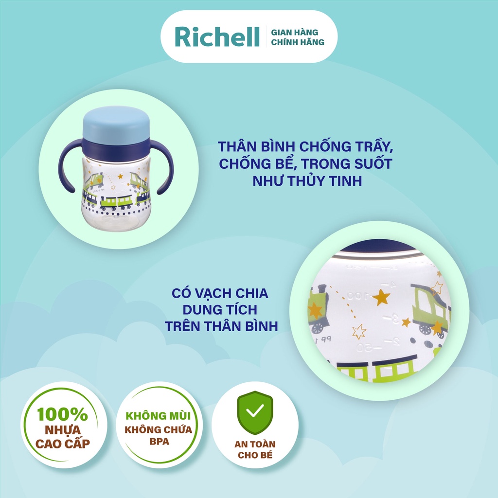 Bình tập uống trực tiếp 360° MUGOOD Richell Nhật Bản | Baby
