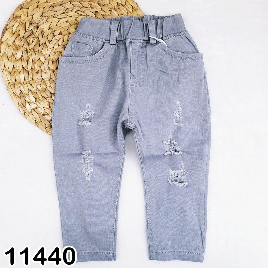 Quần dài kaki rách Bigbaby bé trai 7-24KG, chất liệu kaki mềm lưng thun co giản thoải mái