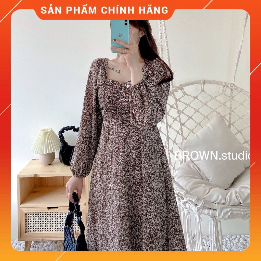 [  MÃ -  BROWBTNT1  -  SALEOFF  10% ]  ĐẦM  HOA  NHÍ  NHÚN  NGỰC  SIÊU  XINH -  BROWN.studio  [  ĐẦM