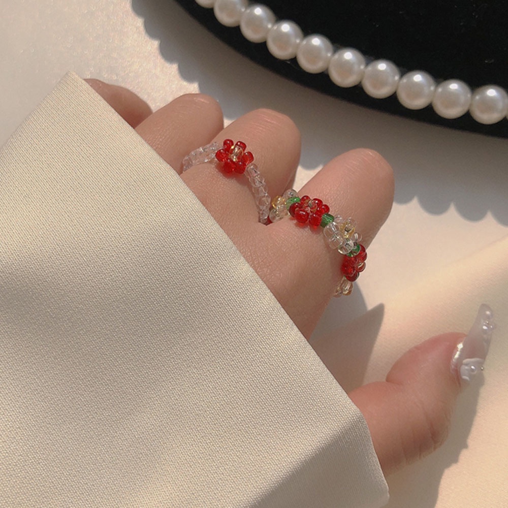 Nhẫn Đeo Ngón Tay Co Giãn Trong Suốt Họa Tiết Hoa Thời Trang Hàn Quốc Cho Nữ