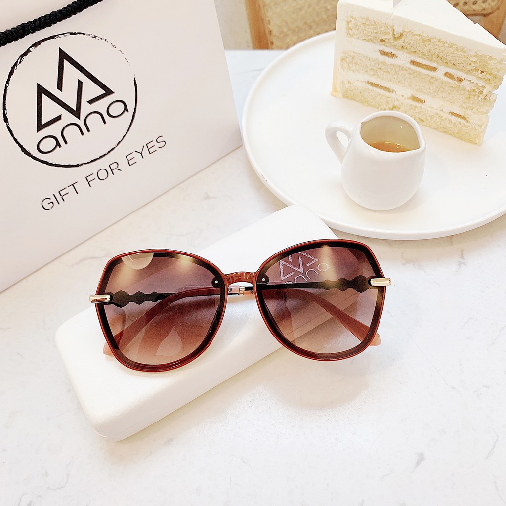 Kính mát thời trang nữ ANNA dáng tròn cách điệu mắt kiếng chống tia UV KR1298 | BigBuy360 - bigbuy360.vn