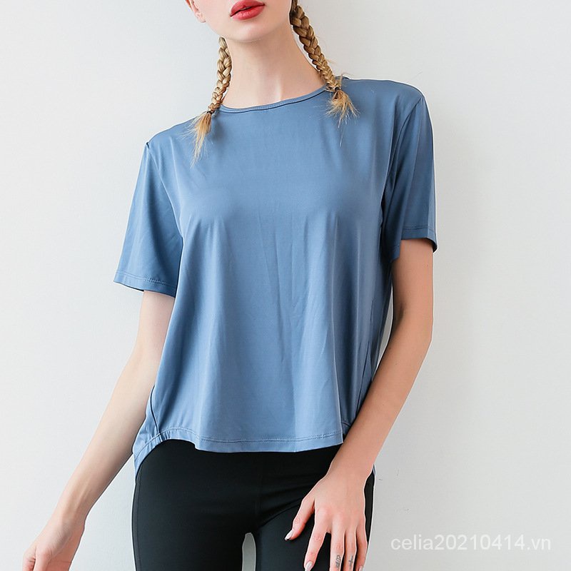 Áo Thun Thể Thao Tay Ngắn Dáng Rộng Nhanh Khô Quyến Rũ Cho Nữ