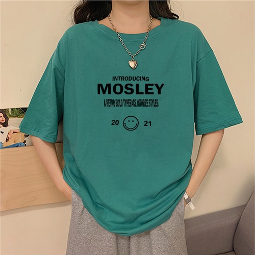 Áo phông3158 chất dày cotton khô nữ form rộng quảng châu Mosley NH5