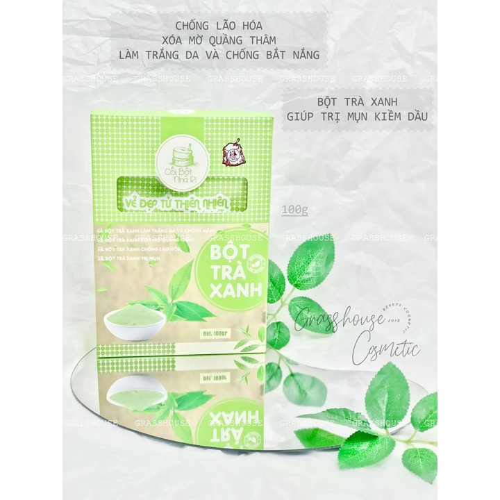Bột trà xanh matcha đắp mặt nạ nguyên chất nhãn hiệu CỐI BỘT NHÀ RI 100g/ hộp