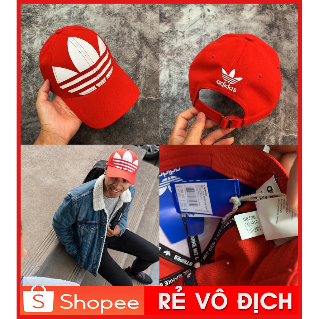 ⚡️[FREE HÀNG XUẤT FULL TAG CODE ] Nón / Mũ thời trang Adidas RELAXED BIG TREFOIL HAT - EW0640 / Ảnh Thật / HÀNG CÓ SẴN