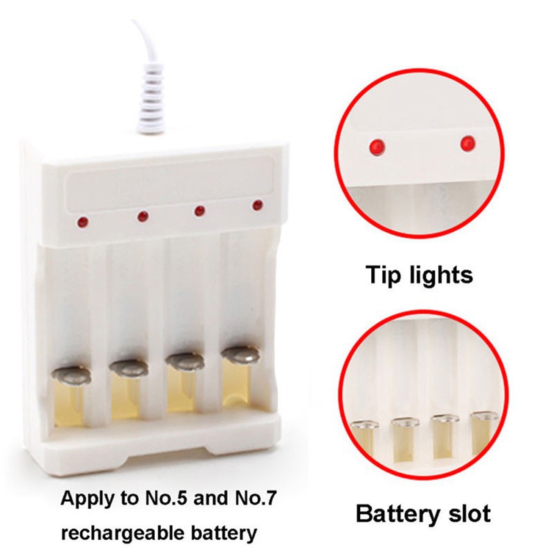 Bộ sạc pin 1.2V 4 ngăn cổng sạc USB tiện dụng