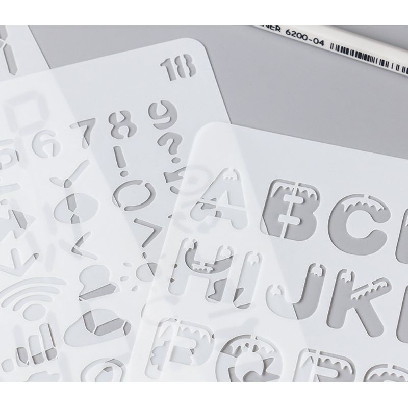 Set 20 khuôn mẫu bảng số chữ cái DIY sơn tranh scrapbook