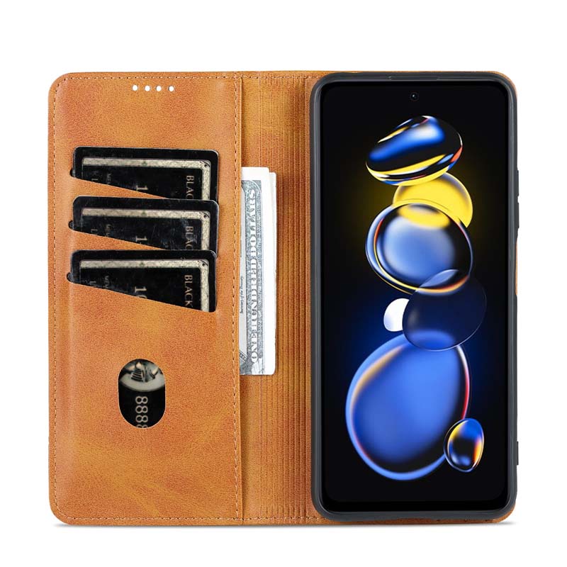 Bao Da PU Nắp Gập Từ Tính Kiểu Ví Sang Trọng Kèm Ngăn Đựng Thẻ Cho Xiaomi POCO X4 GT Redmi Note 11T Pro