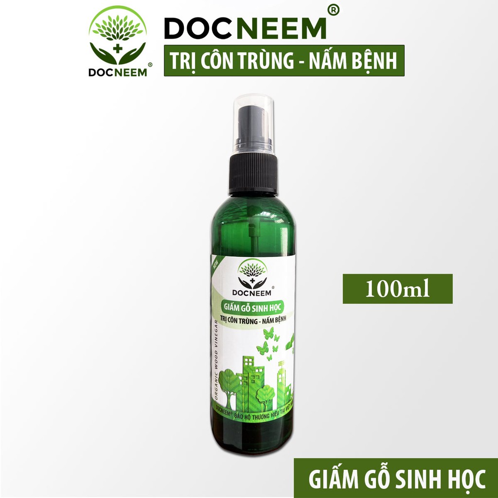 Giấm gỗ sinh học DOCNEEM phòng ngừa xua đuổi côn trùng, diệt nấm lá cho cây cảnh, rau củ quả, hoa hồng , phong lan 100ml