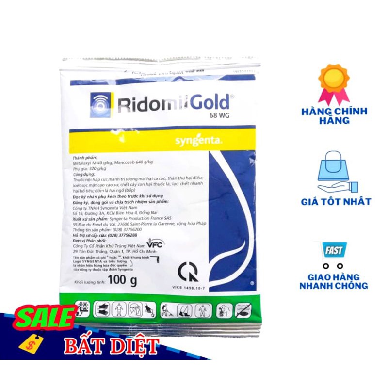 Thuốc Ridomil GOLD 68 WG 100g  Loại Bỏ Bệnh Ở Cây Và Rau