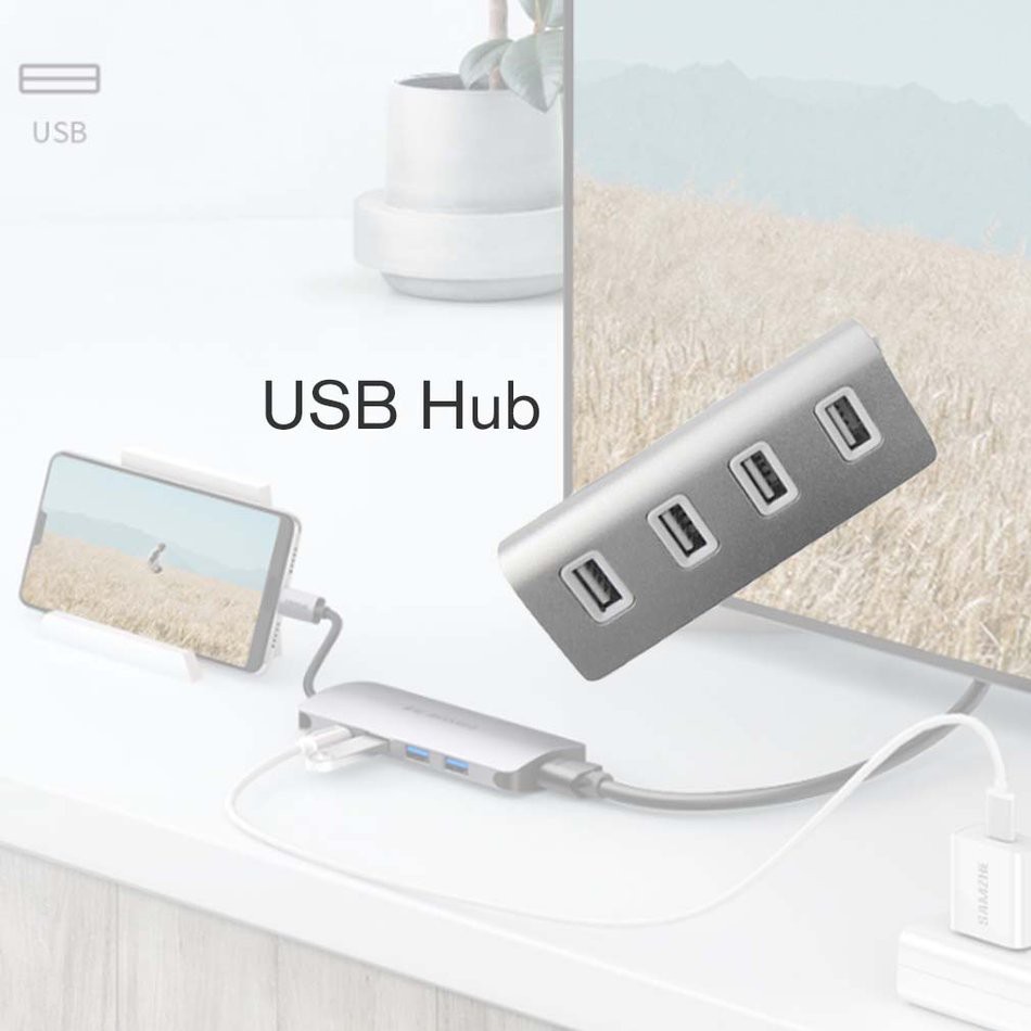 (orb) Bộ Chia 4 Cổng Usb Tốc Độ Cao Bằng Hợp Kim Nhôm