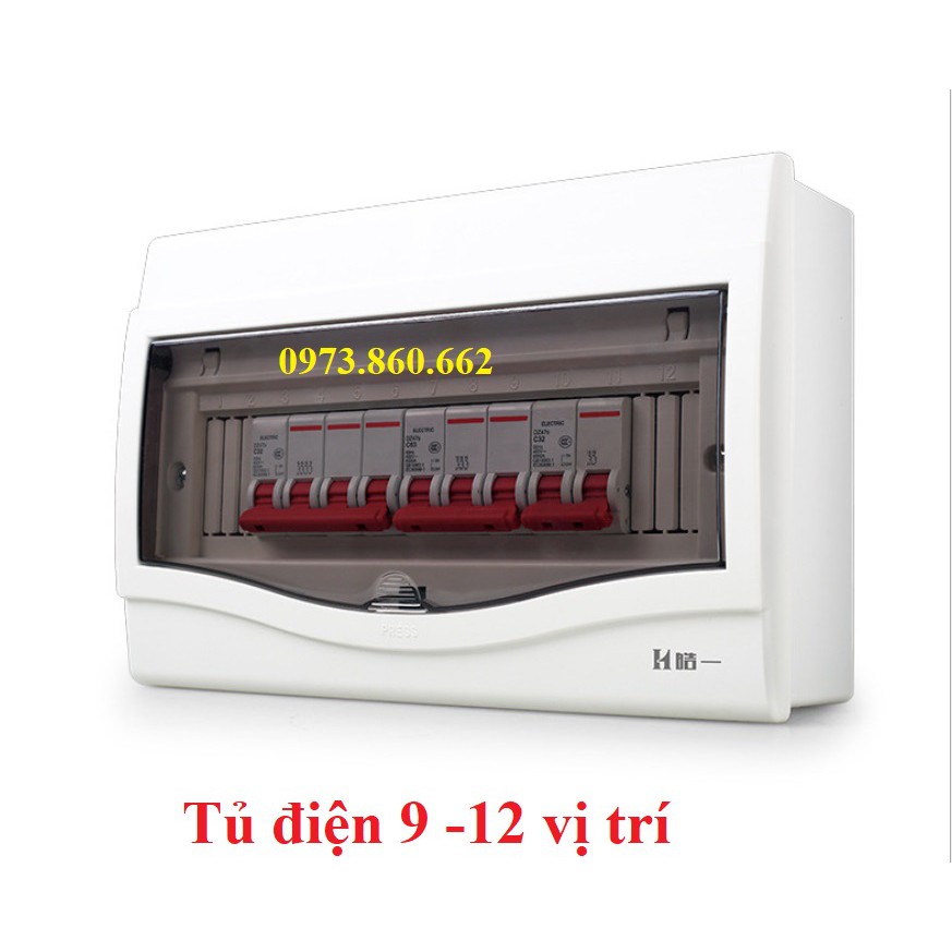 Tủ điện âm tường gài át - tủ điện cài aptomat 9-12 vị trí, 6-8 vị trí, 2-4 vị trí