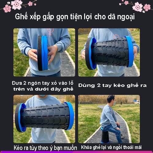 Ghế xếp gấp gọn thuận tiện cho việc di chuyển khi đi du lịch cắm trại