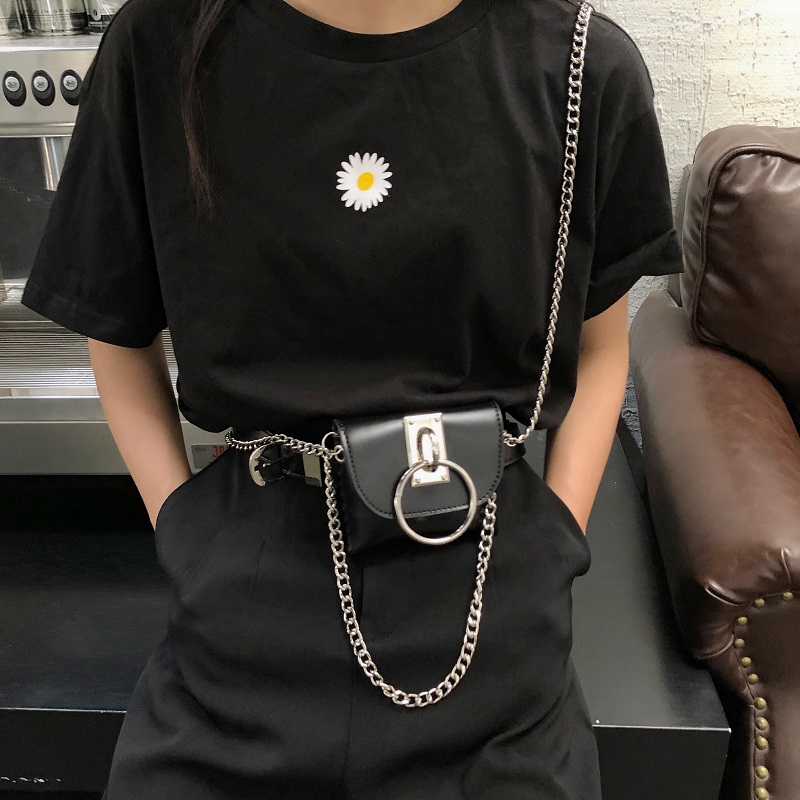 Korean version of the fashion belt removable waist bag women cool ins retro bag small bag tide mobile phone bag oblique bag