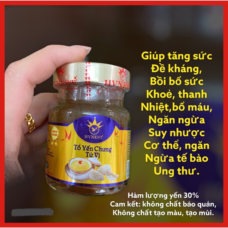 Tổ Yến Chưng Tứ Vị Yến Sào Hoàng Việt Khánh Hòa Thanh Nhiệt Bổ Máu Yến Tươi Thiên Nhiên 30% Hộp 70ML