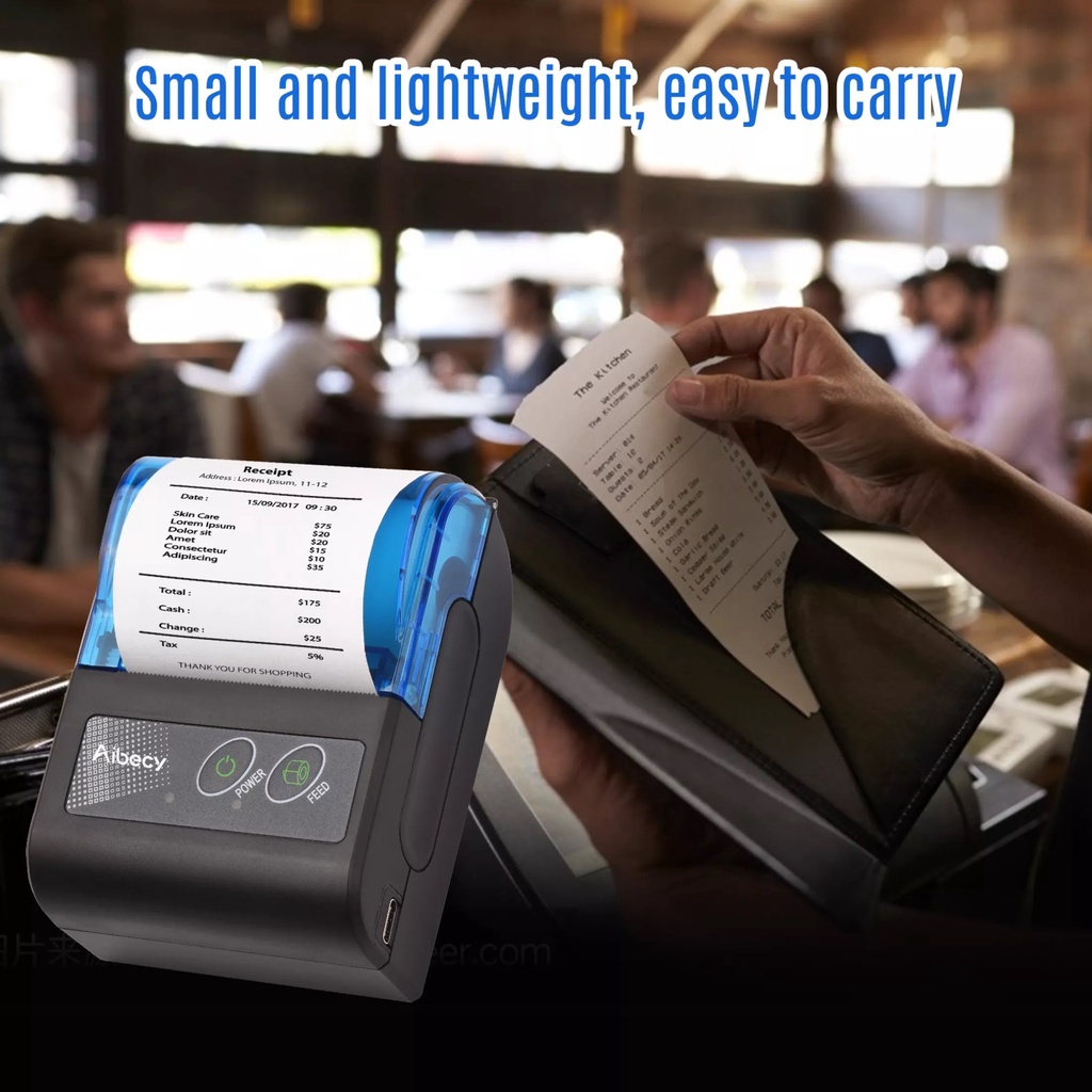 Máy in hóa đơn bluetooth Acebe MPT-II  in bill từ ứng dụng bán hàng Viettelpay pro, KiotViet..