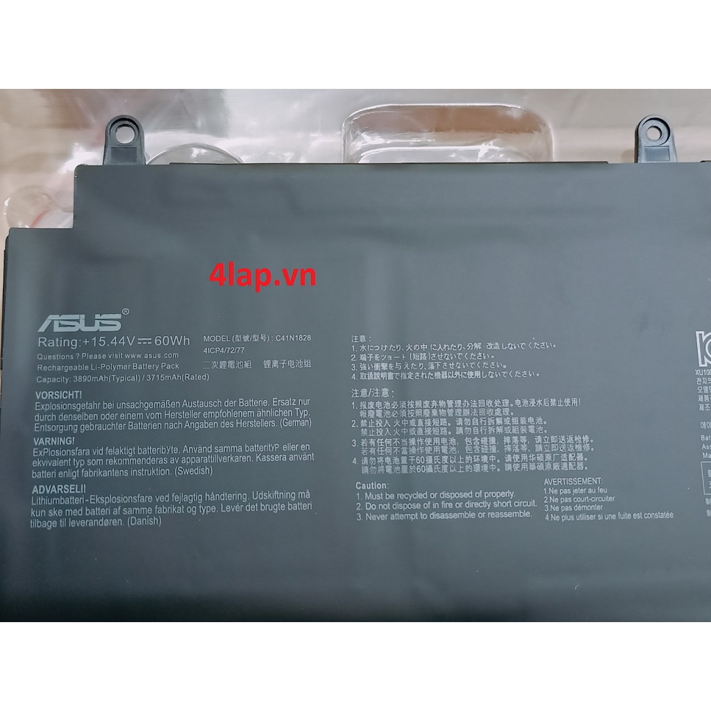Pin laptop ASUS ROG Zephyrus S GX531 GX531G GX531GV GX531GW C41N1828 Original NEW 60Wh hàng chính hãng