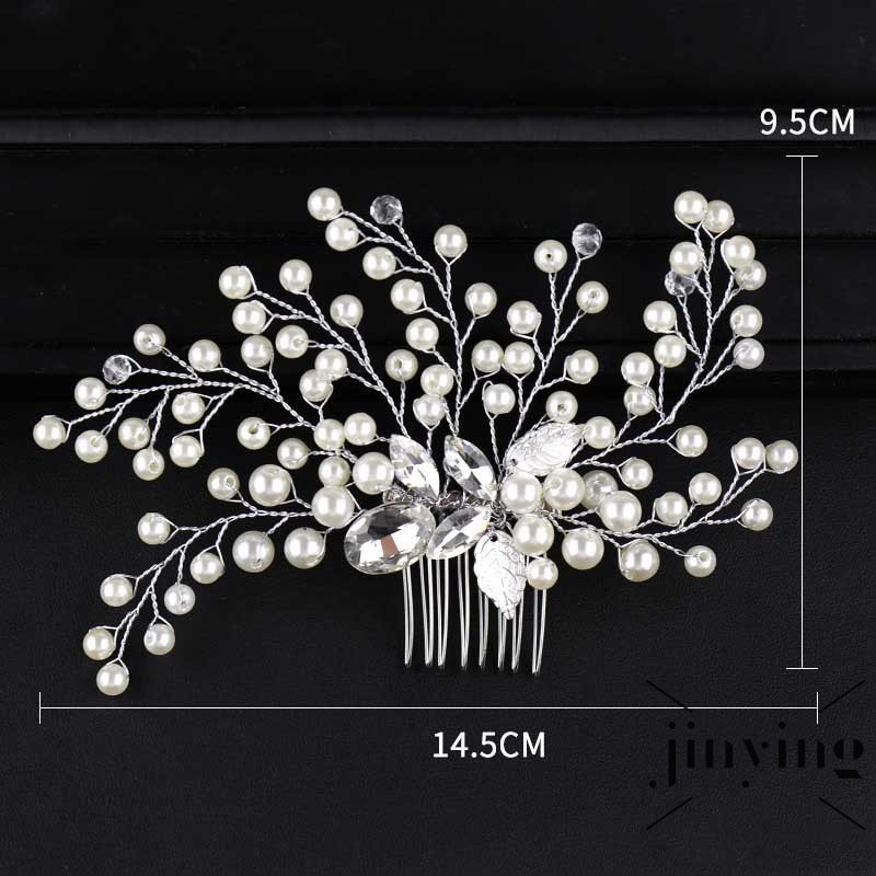 GETNOIVAS Lược cài tóc hình vòng hoa đính đá sang trọng cho cô dâu