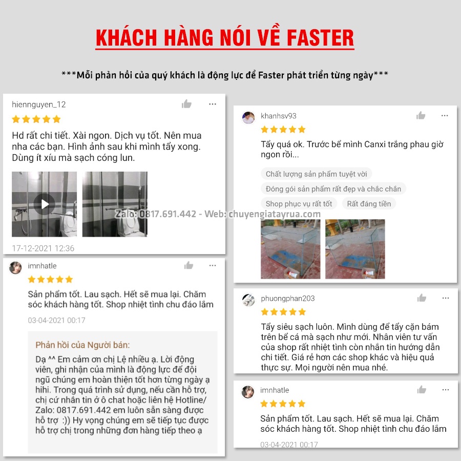 Bình Xịt Tẩy Cặn Canxi Vách Kính Nhà Tắm, Gương Nhà Tắm, Bể Cá Ố Mốc Lâu Ngày Siêu Mạnh Faster CG Plus