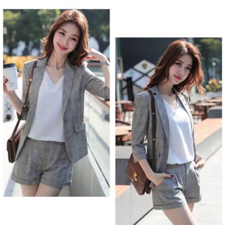 Sét caro áo vest quần short