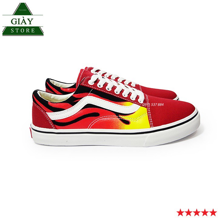 Giày Vans | Sneaker Nam Nữ Old Skool  Phối Đỏ