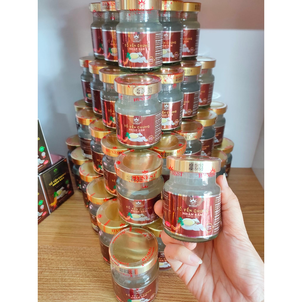 Yến sào tự nhiên HVNEST chưng vị SÂM 70ml, không chất bảo quản