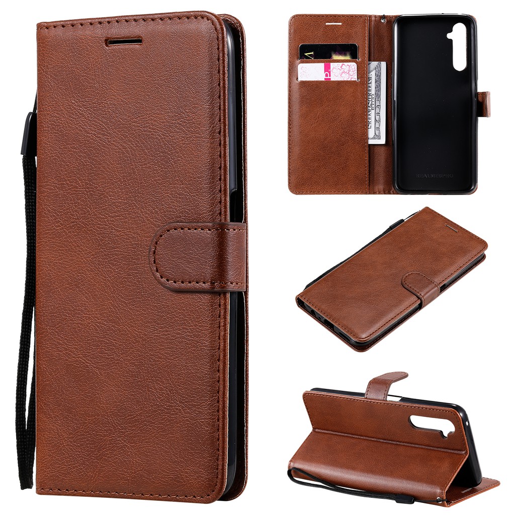 Ốp điện thoại da đế lật màu đơn cho OPPO REALME 6 REALME 6 PRO | BigBuy360 - bigbuy360.vn