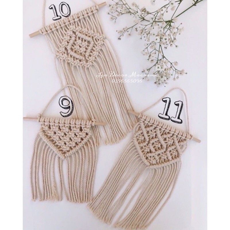 Mành Treo Rèm Treo Tường Macrame Mini Trang Trí Dacor Nhà Cửa