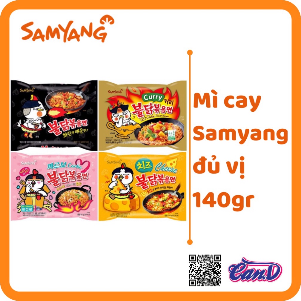 (13 loại) Mì cay Samyang đủ vị 140gr [Sale Toàn Shop]