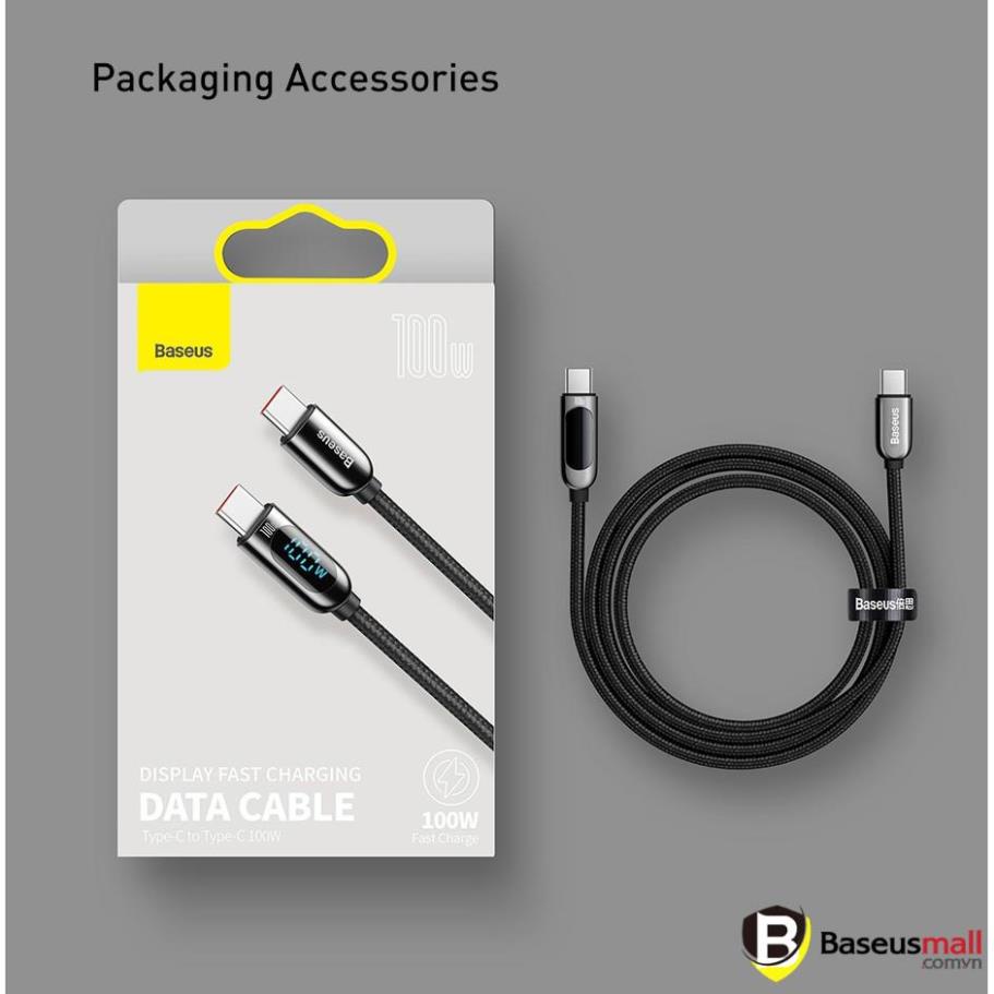 Baseus -BaseusMall VN Cáp sạc nhanh C to C 100W Baseus Display Fast Charging Data Cable