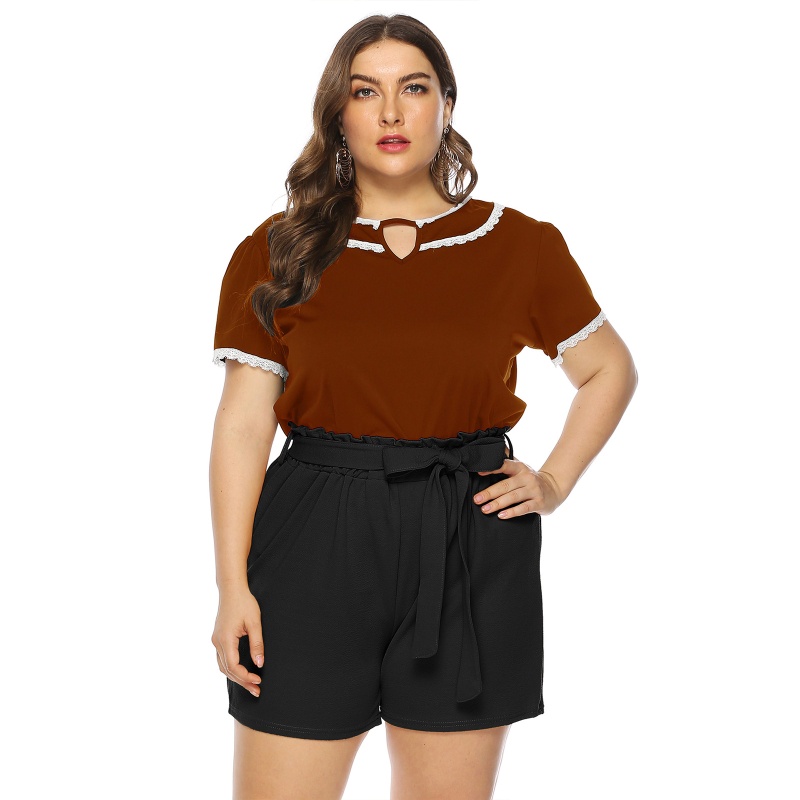 Xiangbao Quần Short Thể Thao Dáng Rộng Lưng Thun Co Giãn Màu Trơn Cho Nữ Có Size Lớn