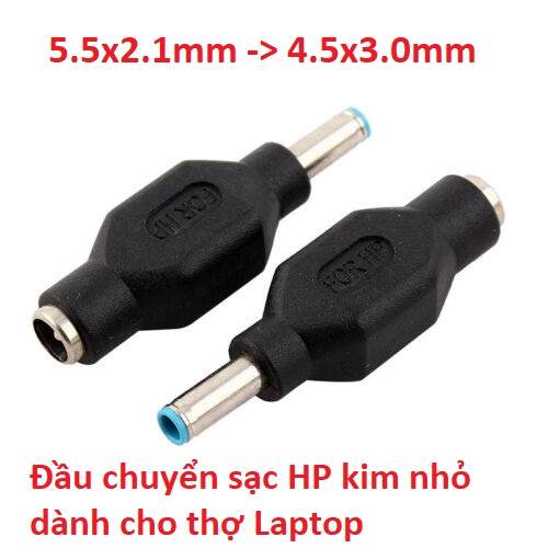Đầu chuyển sạc HP kim nhỏ (kim xanh) 4.5×3.0mm (Dùng cho thợ)