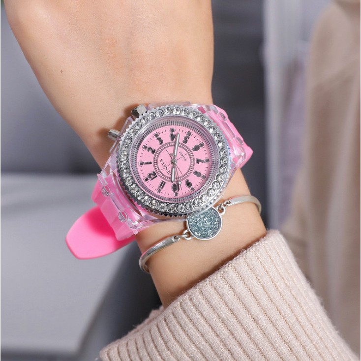 Đồng hồ nam nữ GENEVA đèn led unisex nhiều màu DH90 Miucho | BigBuy360 - bigbuy360.vn