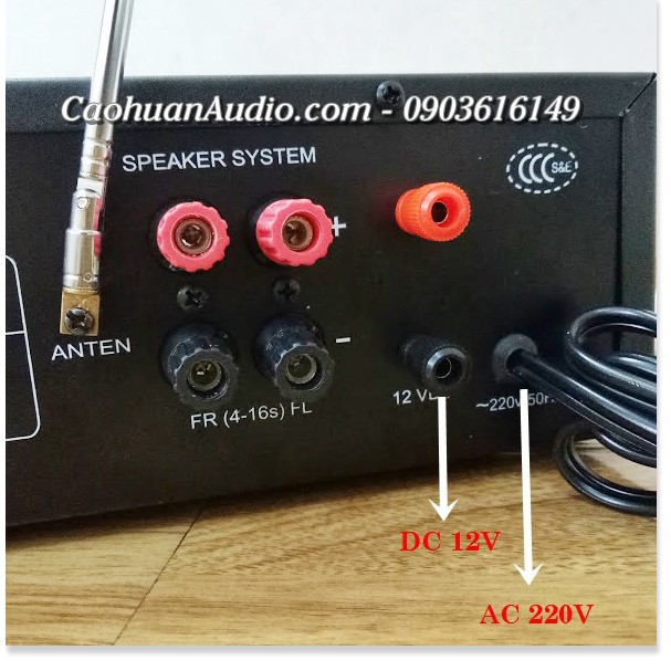 Amply mini AC / DC 12V bluetooth / USB / thẻ SD / Radio CALIFLOWER BX2277