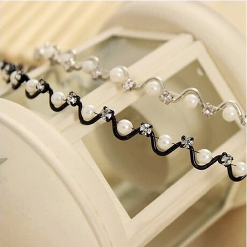 Bờm cài tóc đính ngọc trai nhân tạo