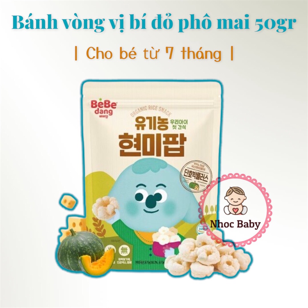 Bánh ăn dậm gạo lứt hữu cơ Bebedang cho bé 6/7m+ (túi zip 30g)