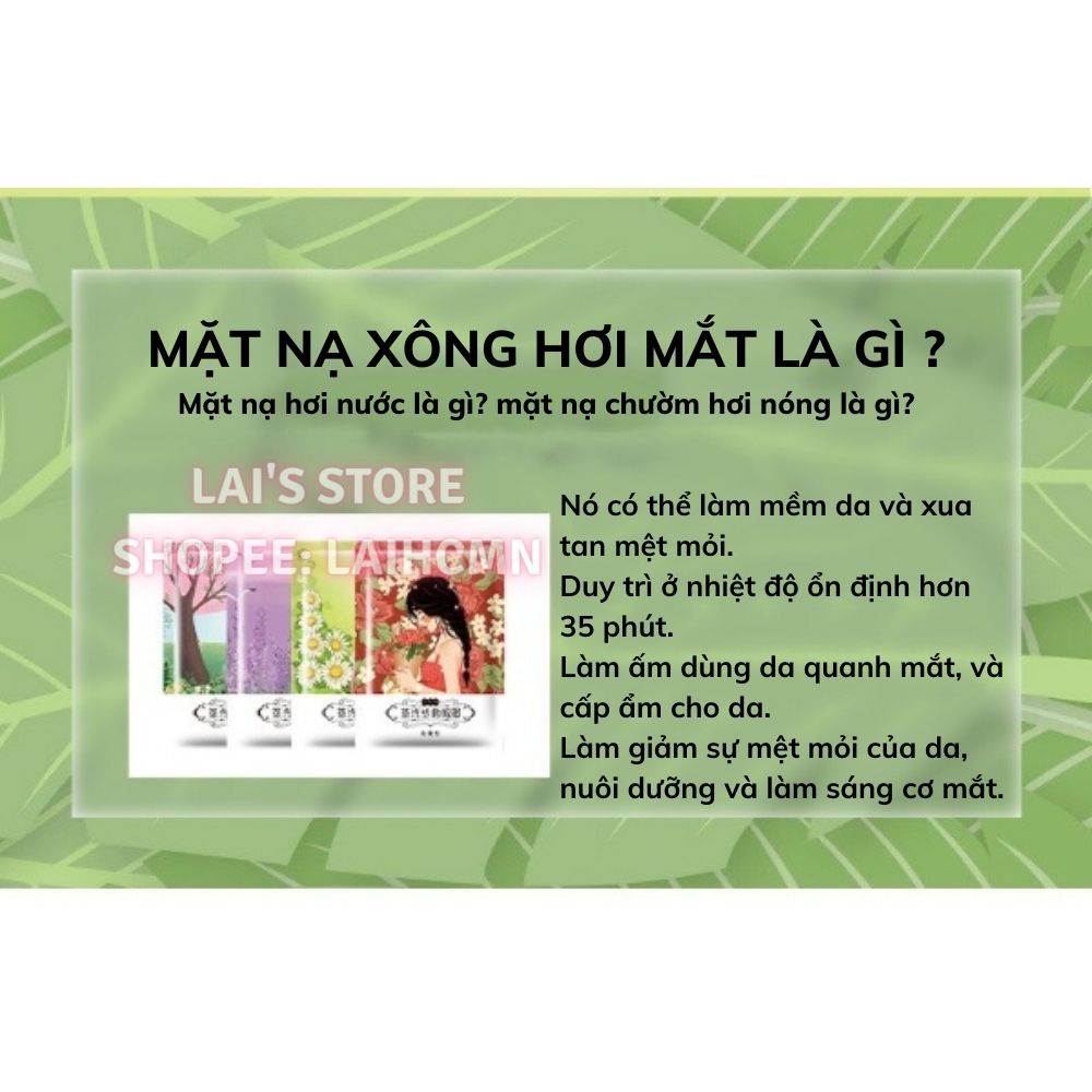 Hộp 5 Miếng Mặt Nạ Mắt Nóng Xông Hơi Mắt, Chườm Nóng, Giúp Giảm Mỏi Mắt, Căng Thẳng, Giúp Ngủ Ngon, Mờ Quầng Thâm Mắt
