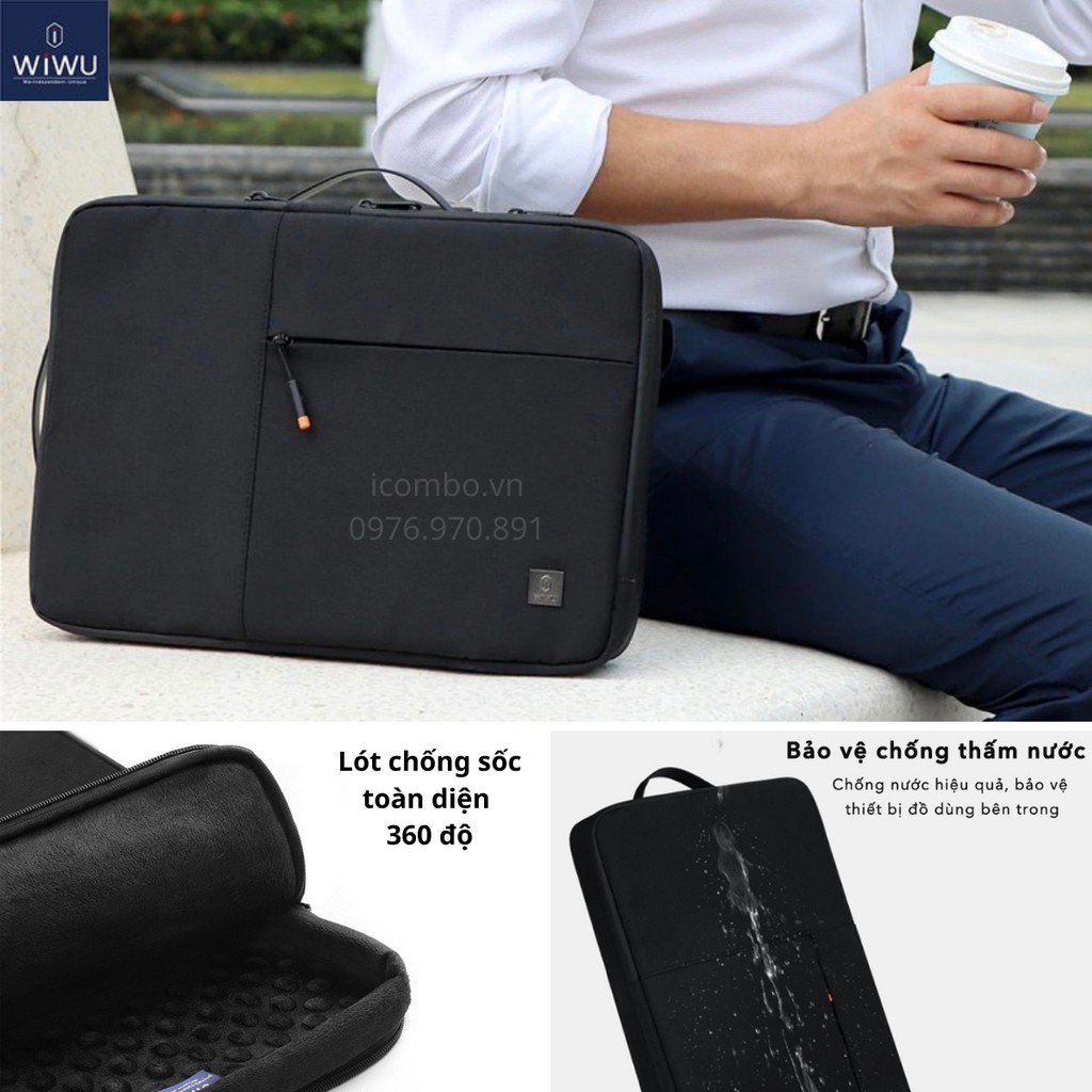 Túi Laptop, Macbook Chống Sốc Hoàn Hảo Bảo Vệ 360 Wiwu Alpha Double Layer Sleeve 13inch, 13.3inch, 14inch, 15.6inch