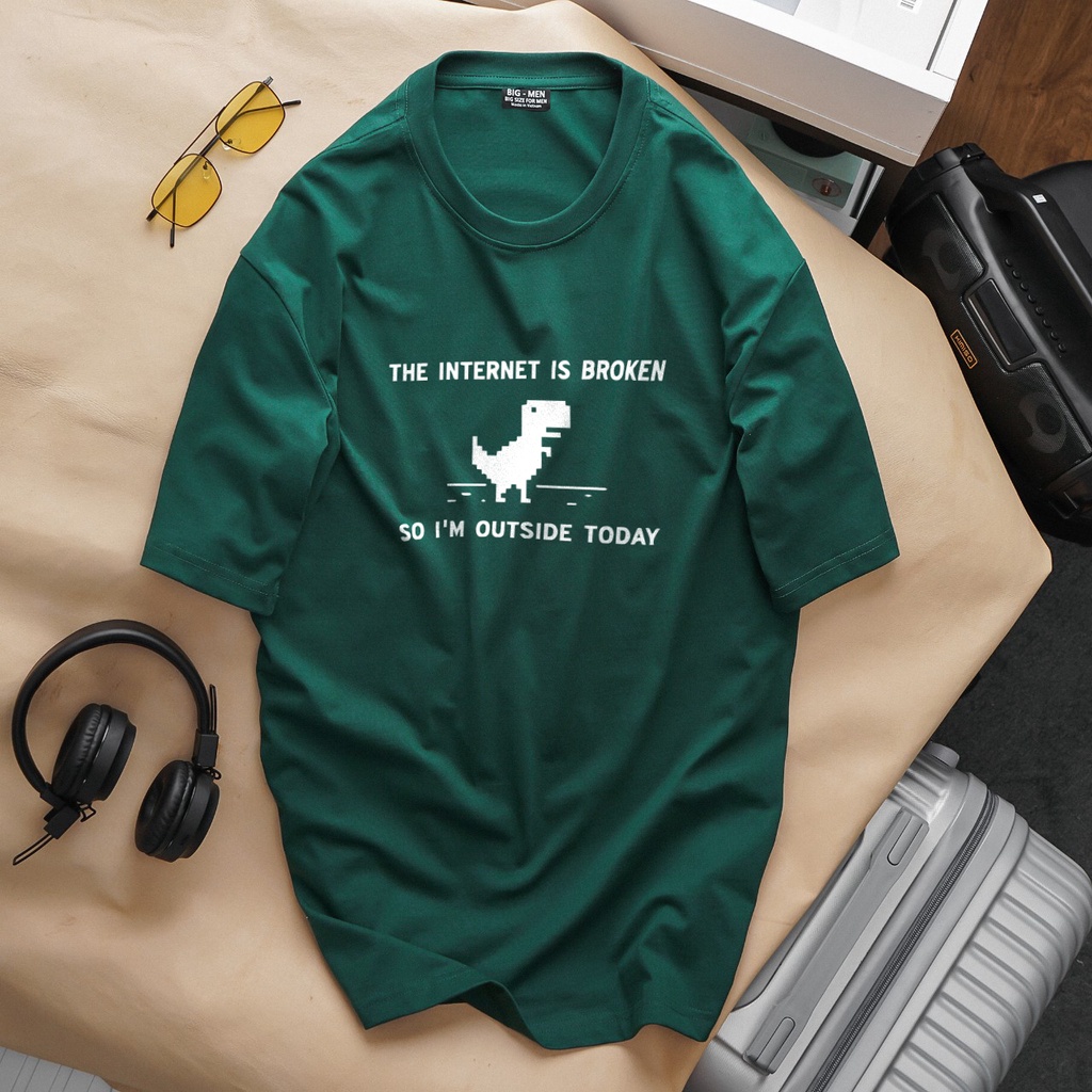 [bigsize] Áo thun cotton áo cặp bigsize nam nữ mặc đẹp in hình khủng long dễ thương 50-140kg