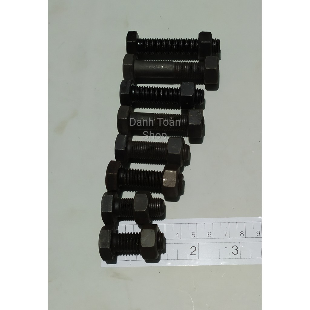 Bu Long M12x30mm, 40mm, 50mm, 60mm Thép Đen Tốt