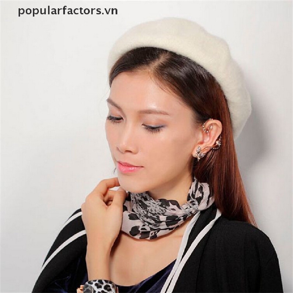 1 Đôi Bông Tai Kẹp Vành Tai Hình Bướm Pha Lê Cho Nữ